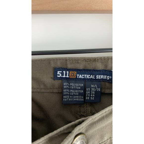5.11 Tactical Series Men's Cargo Pants Elastic Waist Tundra Green Size 36/36 - Picture 8 of 8